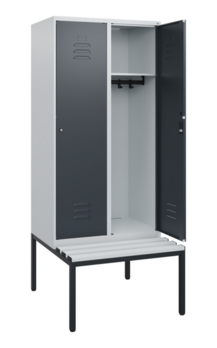 C+P locker Classic Plus met bank, vakbreedte 400 mm