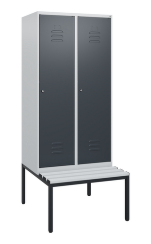 C+P locker Classic Plus met bank, vakbreedte 400 mm