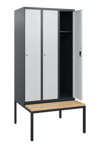 C+P locker Classic Plus met bank, vakbreedte 300 mm