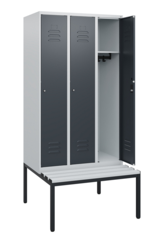 C+P locker Classic Plus met bank, vakbreedte 300 mm