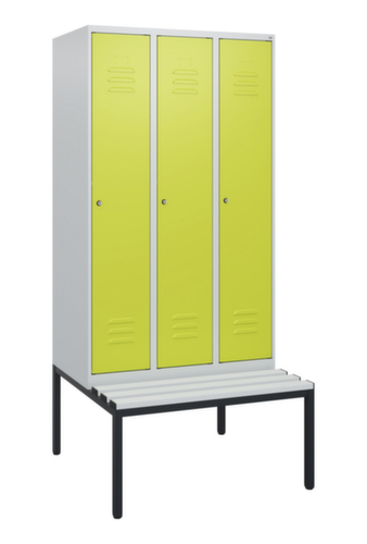 C+P locker Classic Plus met bank, vakbreedte 300 mm