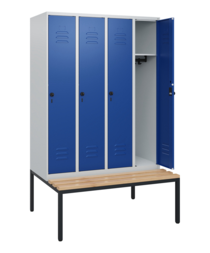 C+P locker Classic Plus met bank, vakbreedte 300 mm
