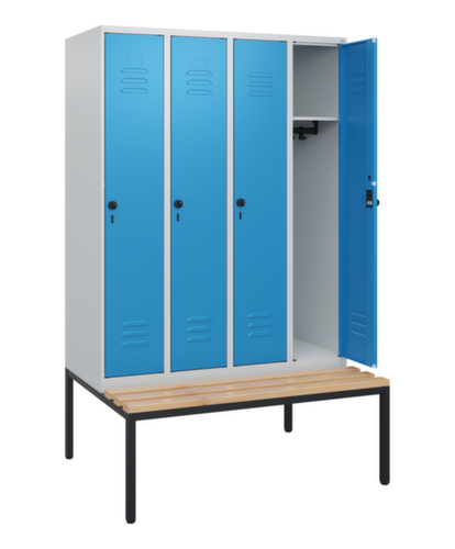 C+P locker Classic Plus met bank, vakbreedte 300 mm