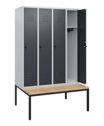 C+P locker Classic Plus met bank, vakbreedte 300 mm