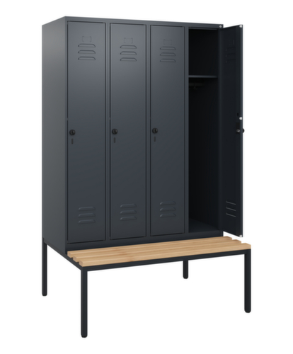 C+P locker Classic Plus met bank, vakbreedte 300 mm