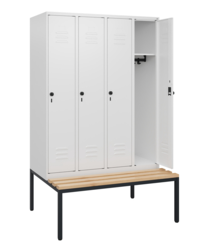 C+P locker Classic Plus met bank, vakbreedte 300 mm