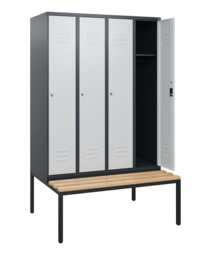 C+P locker Classic Plus met bank, vakbreedte 300 mm