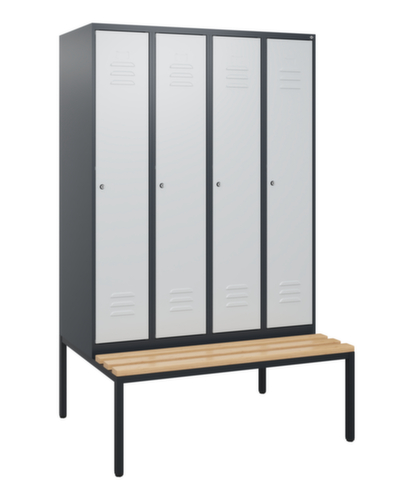 C+P locker Classic Plus met bank, vakbreedte 300 mm