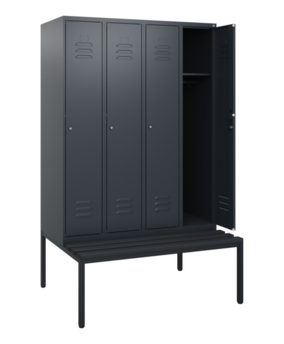 C+P locker Classic Plus met bank, vakbreedte 300 mm