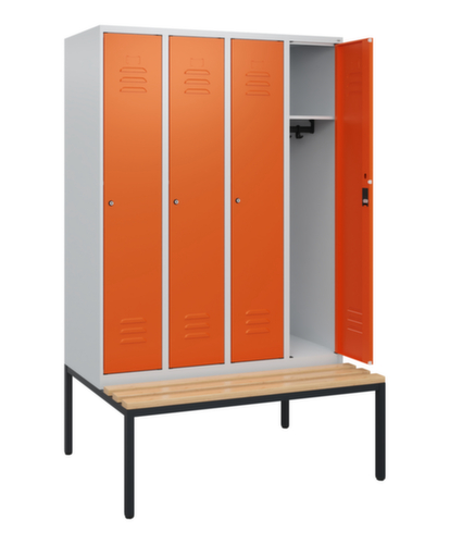 C+P locker Classic Plus met bank, vakbreedte 300 mm