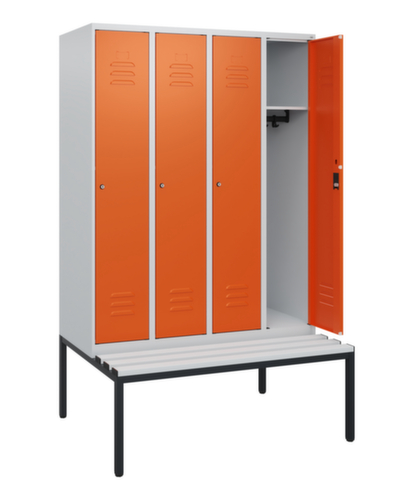 C+P locker Classic Plus met bank, vakbreedte 300 mm
