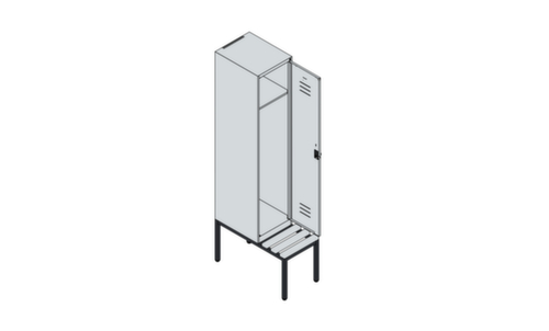 C+P locker Classic Plus met bank, vakbreedte 400 mm