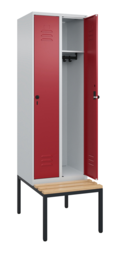 C+P locker Classic Plus met bank, vakbreedte 300 mm