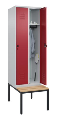 C+P locker Classic Plus met bank, vakbreedte 300 mm