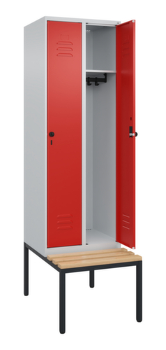 C+P locker Classic Plus met bank, vakbreedte 300 mm