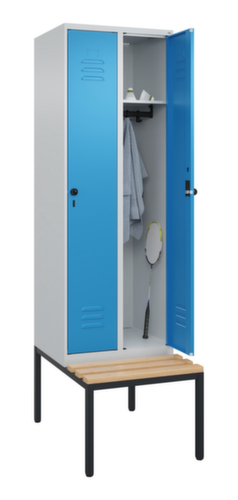 C+P locker Classic Plus met bank, vakbreedte 300 mm