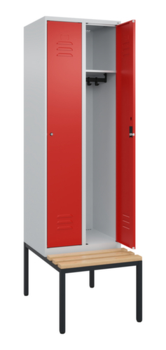 C+P locker Classic Plus met bank, vakbreedte 300 mm