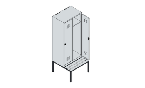 C+P locker Classic Plus met bank, vakbreedte 400 mm