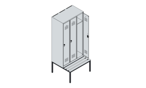 C+P locker Classic Plus met bank, vakbreedte 300 mm