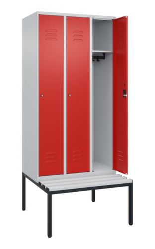 C+P locker Classic Plus met bank, vakbreedte 300 mm