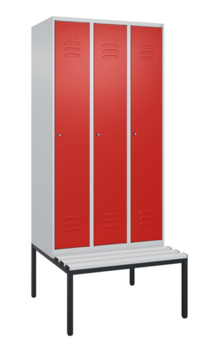 C+P locker Classic Plus met bank, vakbreedte 300 mm