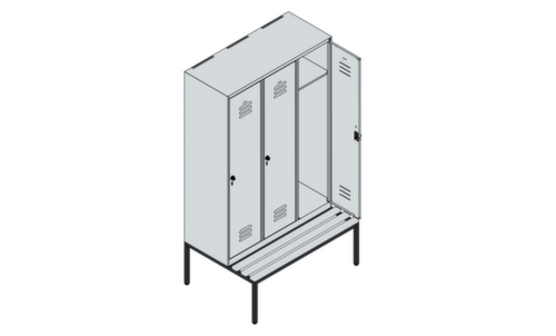 C+P locker Classic Plus met bank, vakbreedte 400 mm