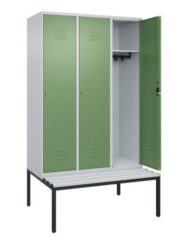 C+P locker Classic Plus met bank, vakbreedte 400 mm
