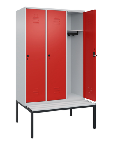 C+P locker Classic Plus met bank, vakbreedte 400 mm