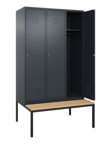 C+P locker Classic Plus met bank, vakbreedte 400 mm