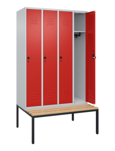 C+P locker Classic Plus met bank, vakbreedte 300 mm
