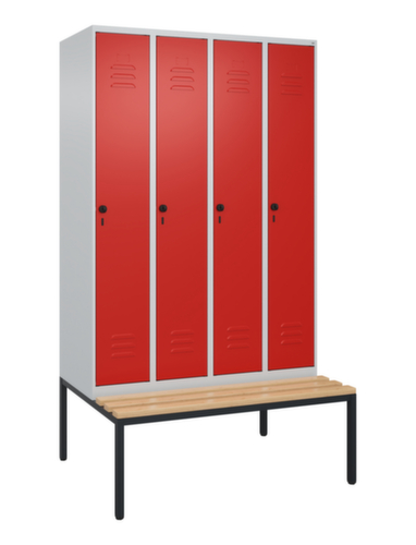 C+P locker Classic Plus met bank, vakbreedte 300 mm