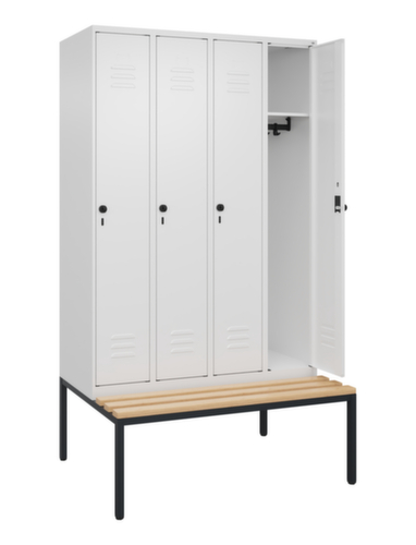 C+P locker Classic Plus met bank, vakbreedte 300 mm