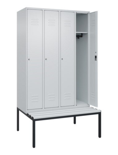 C+P locker Classic Plus met bank, vakbreedte 300 mm
