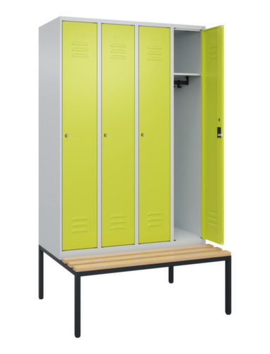 C+P locker Classic Plus met bank, vakbreedte 300 mm