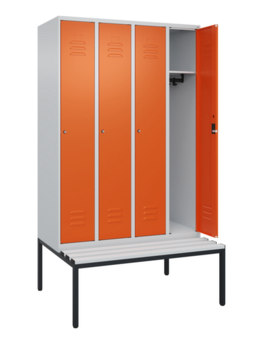 C+P locker Classic Plus met bank, vakbreedte 300 mm