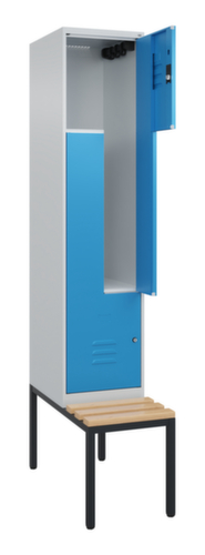 C+P Z-locker Classic Plus met ondergebouwde bank, vakbreedte 400 mm