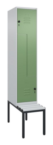 C+P Z-locker Classic Plus met ondergebouwde bank, vakbreedte 400 mm