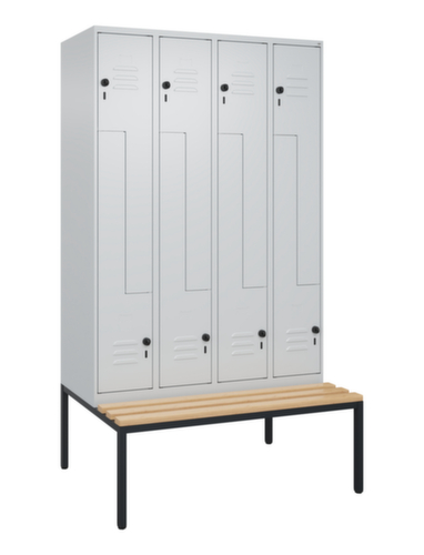 C+P Z-locker Classic Plus met ondergebouwde bank, vakbreedte 300 mm