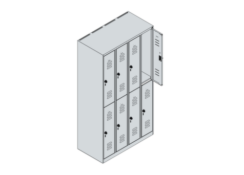 C+P Dubbeldekse locker Classic Plus, vakbreedte 250 mm