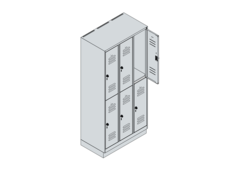 C+P Dubbeldekse locker Classic Plus, vakbreedte 300 mm