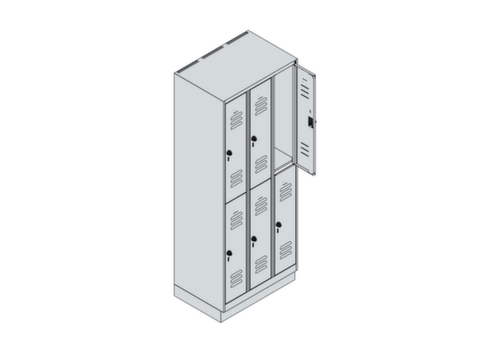C+P Dubbeldekse locker Classic Plus, vakbreedte 250 mm