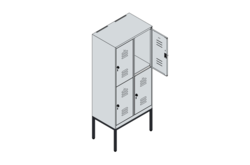 C+P Dubbeldekse locker Classic Plus, vakbreedte 400 mm