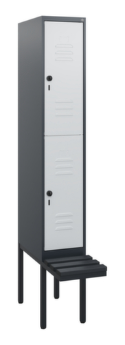 C+P dubbeldekse locker Classic Plus met bank, vakbreedte 300 mm