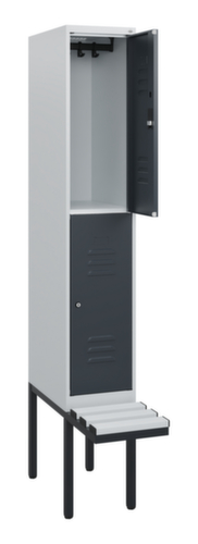 C+P dubbeldekse locker Classic Plus met bank, vakbreedte 300 mm