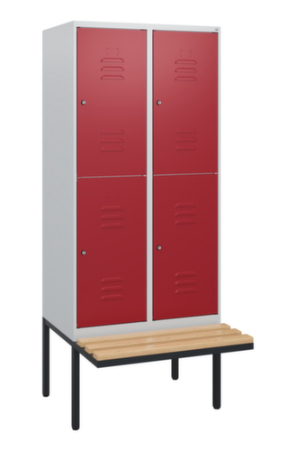 C+P dubbeldekse locker Classic Plus met bank, vakbreedte 400 mm