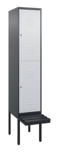 C+P dubbeldekse locker Classic Plus met bank, vakbreedte 400 mm