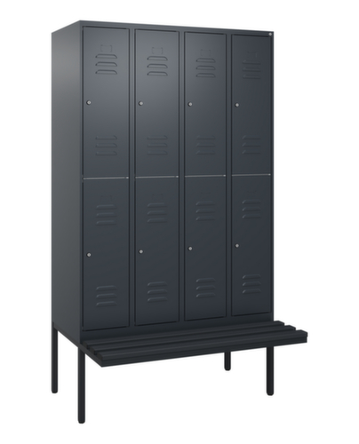 C+P dubbeldekse locker Classic Plus met bank, vakbreedte 300 mm