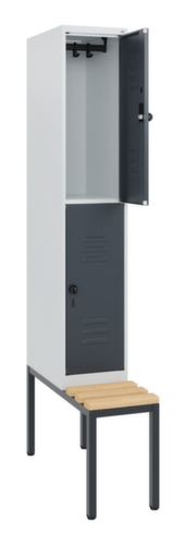 C+P dubbeldekse locker Classic Plus met bank, vakbreedte 300 mm