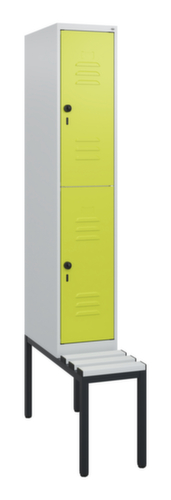 C+P dubbeldekse locker Classic Plus met bank, vakbreedte 300 mm