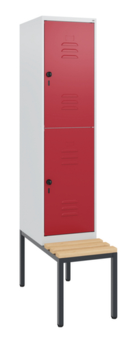 C+P dubbeldekse locker Classic Plus met bank, vakbreedte 400 mm